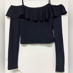 off the shoulder black blouse